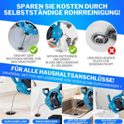 Elektrisches Rohrreinigungsgerät 20V – Akku Rohrreiniger für Haushalt und Gewerbe