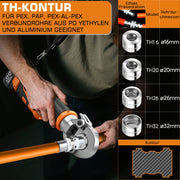 Elektrohydraulische Presszange mit Akku & automatischer Druckkontrolle, TH/V - Profile