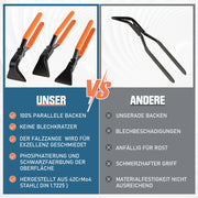 Falzzangen Set – 3 - teilig, 150 mm, 200 kg Tragfähigkeit, Korrosionsbeständig, Schmiedetec