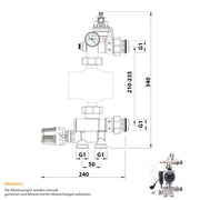 Festwertregelset Fußbodenheizung mit Mischventil, Umwälzpumpe & Thermostat