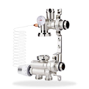 Festwertregelset Fußbodenheizung mit Thermostat & Umwälzpumpe, Messing