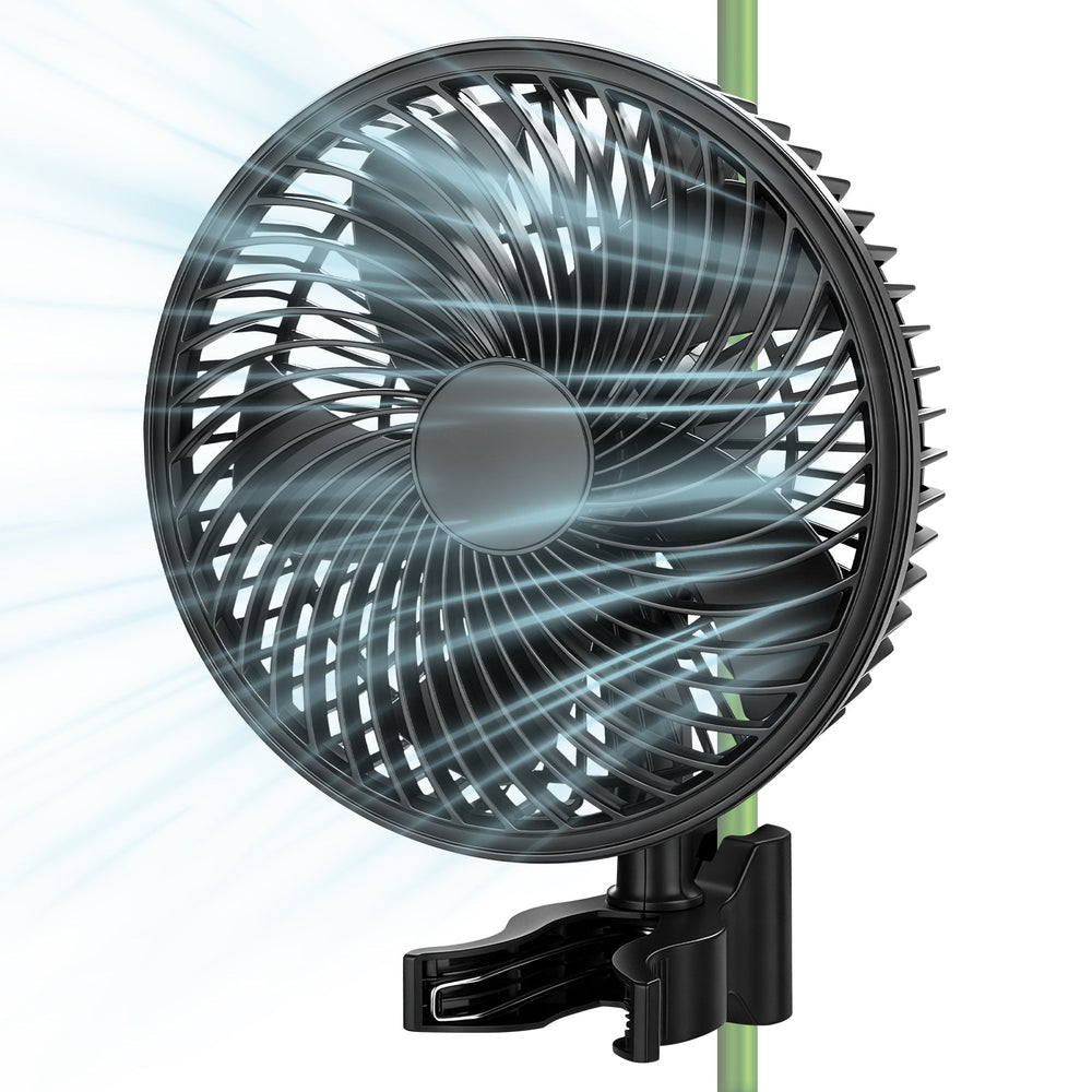 Cirkulationsfläkt för odling 320 CFM – tyst clipfläkt med EC-motor, 10 hastigheter, oscillation, IP44
