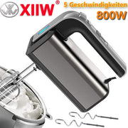 Hand Mixer 800W – Elektrischer Rührgerät mit 5 Stufen & Edelstahl - Zubehör