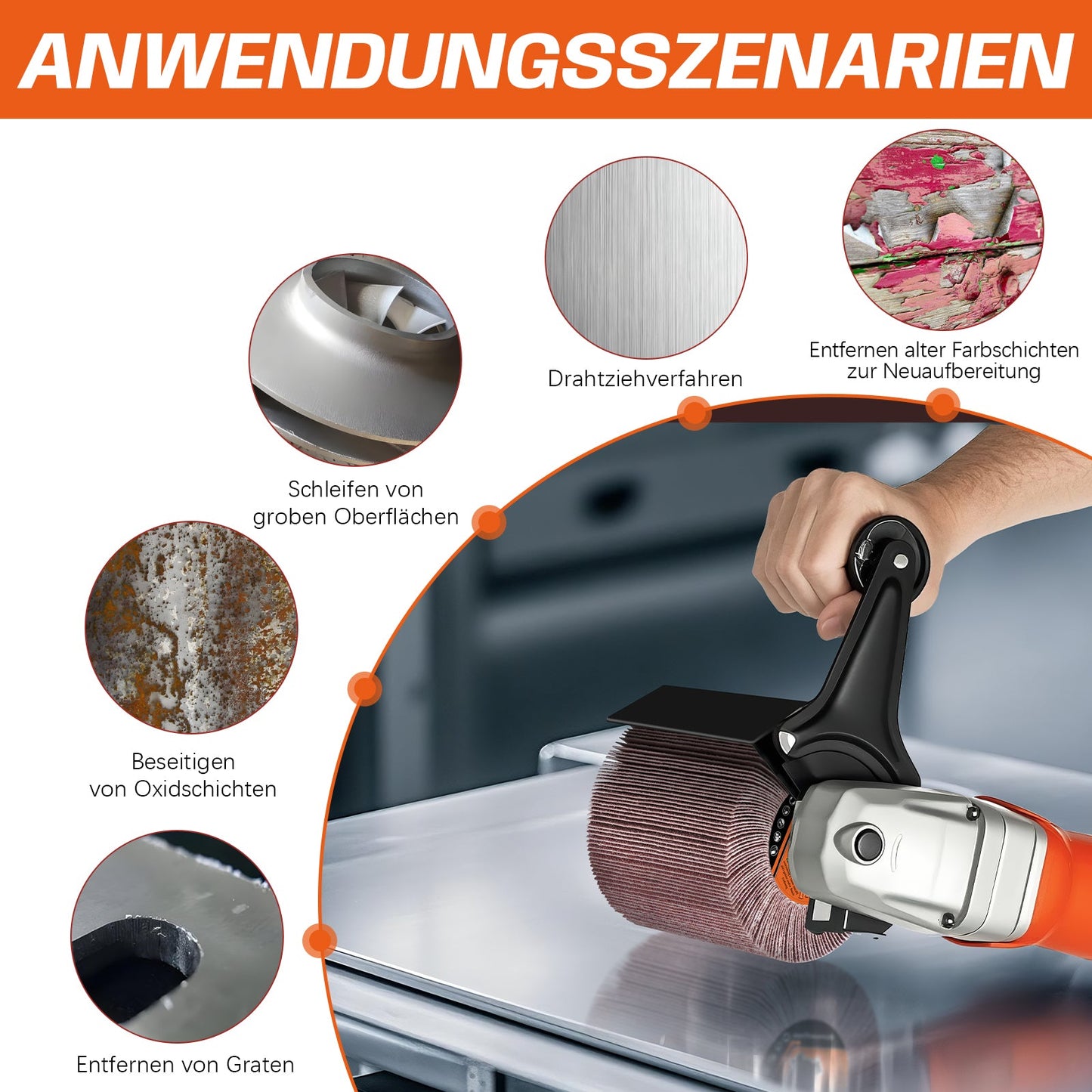 Hochwertige Schleifwalzenbürste aus Siliziumcarbid - Schleifpapier – Effiziente Oberflächenbearbeitung für Metall und Holz