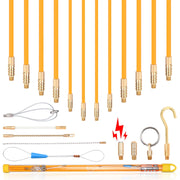 Kabeleinzugshilfe 12 m mit Zubehör | Glasfaser für Kabel 1–4 mm²