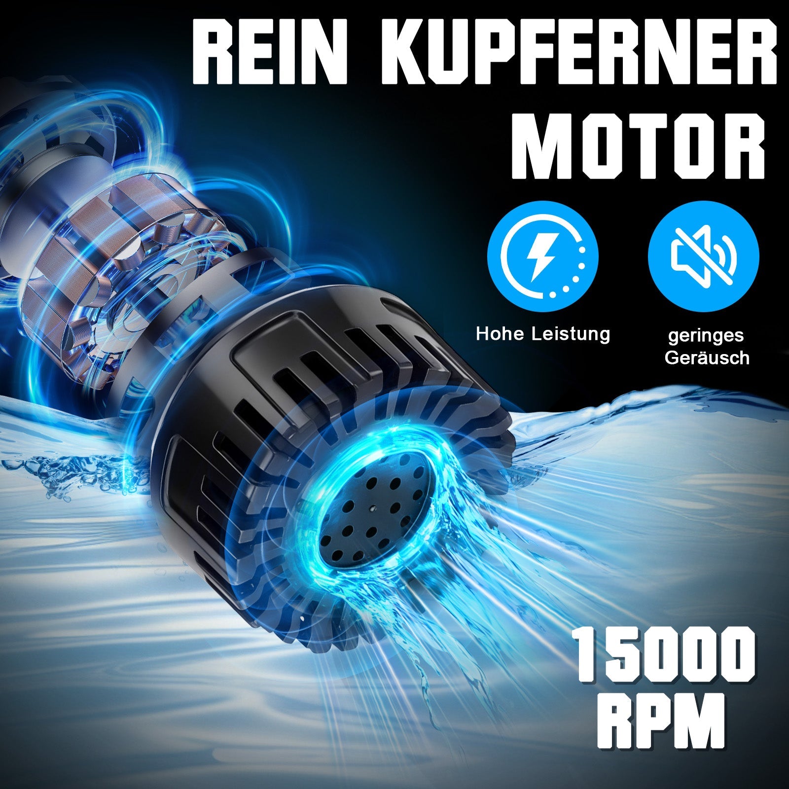 Kabellose Akku Regenfasspumpe – Wassertransferpumpe 50 L/min, 10m Förderhöhe, tragbare 18V Pumpe