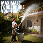 Kabellose Akku Regenfasspumpe – Wassertransferpumpe 50 L/min, 10m Förderhöhe, tragbare 18V Pumpe