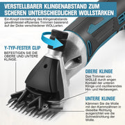 Kabellose Schafschere für dickes Fell – 500W, 2400 U/min, mit Doppel - Akku für präzise Fellpflege bei Schafen und Hunden