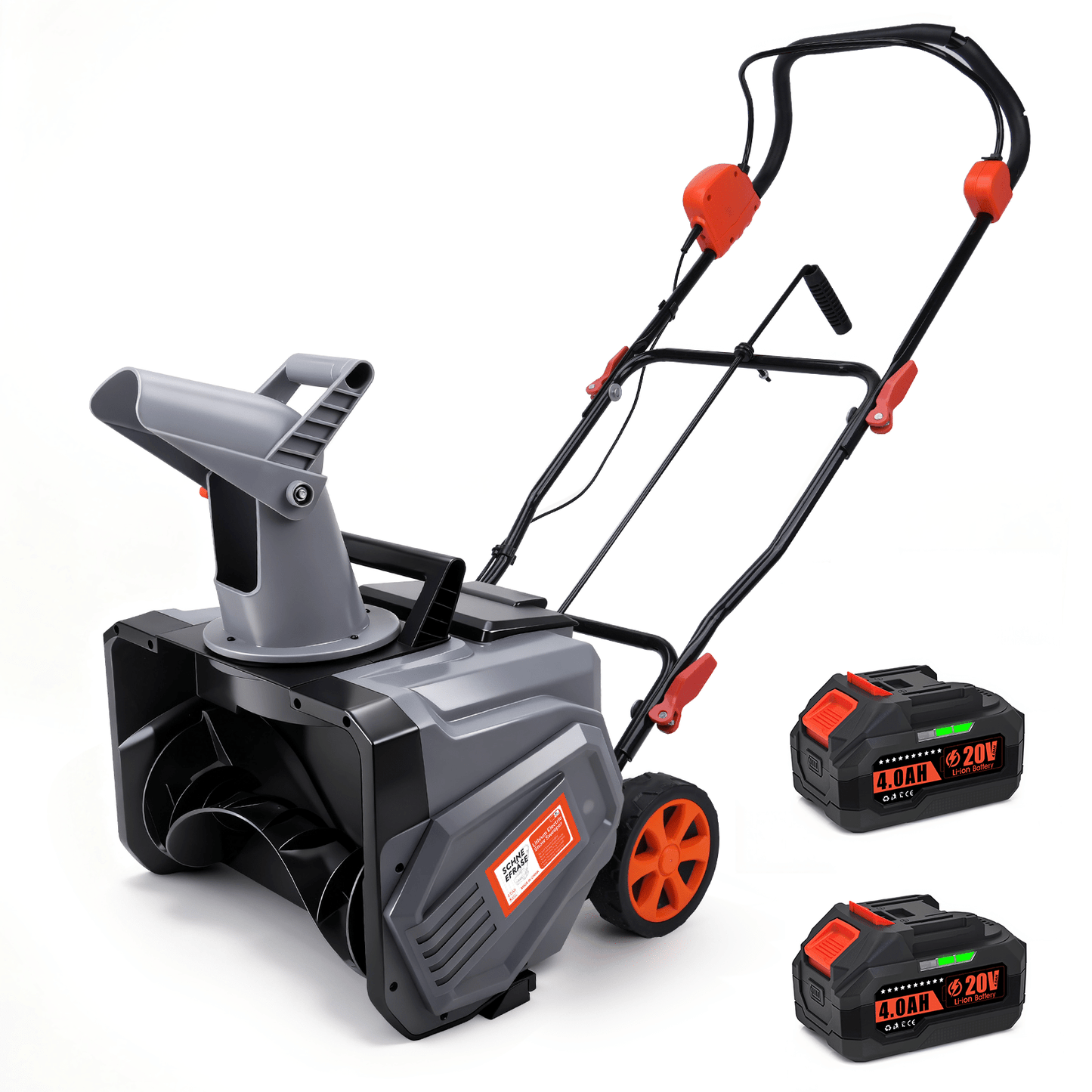 Kabelloser 1500W Akku Schneefräser 46cm Breite, 6m Wurfweite, IPX4