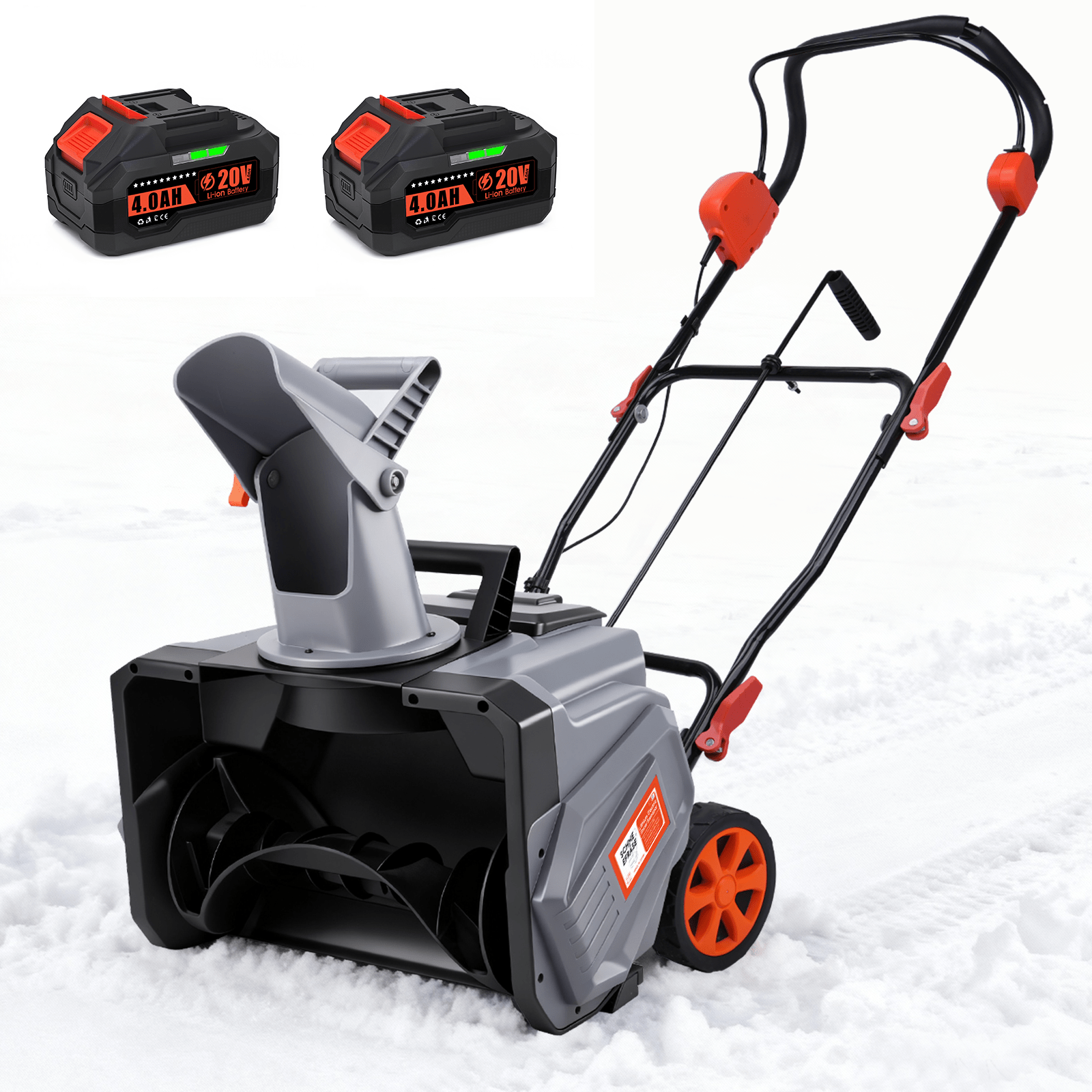 Kabelloser 1500W Akku Schneefräser 46cm Breite, 6m Wurfweite, IPX4