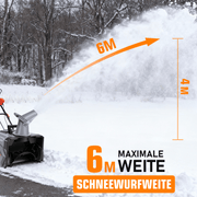 Kabelloser Elektrischer Schneefräser 1500W – 46cm Breite, 40V Akku, Leicht & Leistungsstark für Gehwege, Fahrbahnen & Gärten