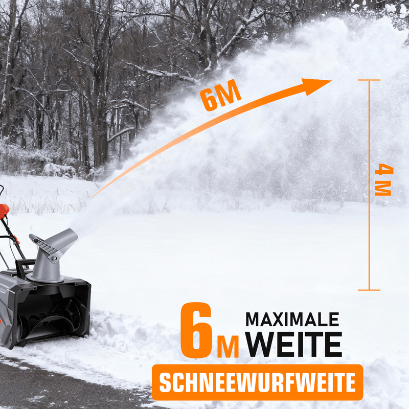 Kabelloser Elektrischer Schneefräser 1500W – 46cm Breite, 40V Akku, Leicht & Leistungsstark für Gehwege, Fahrbahnen & Gärten