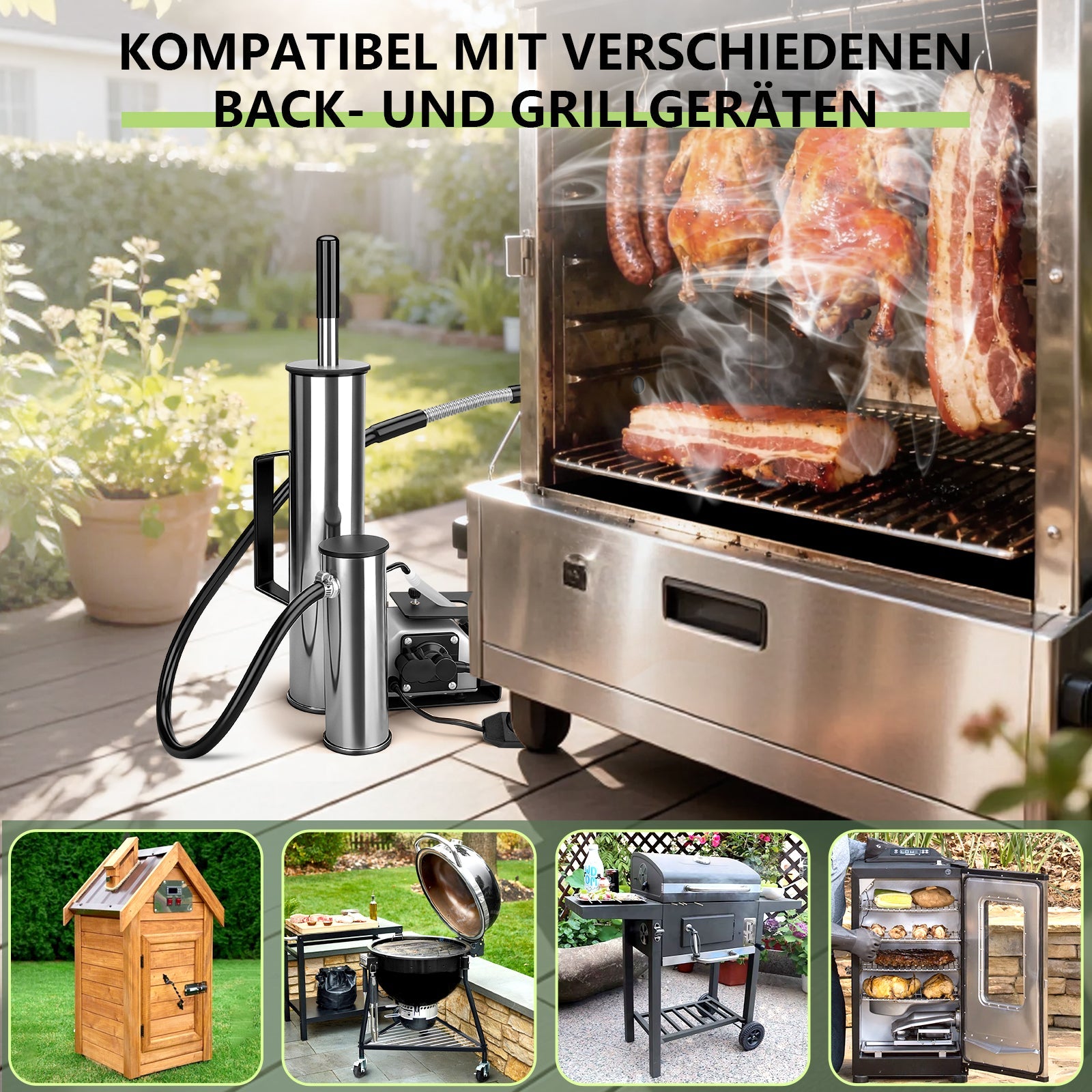 Kaltrauchgenerator mit 25W Luftpumpe – Elektrischer Räuchergenerator für Fisch & Fleisch