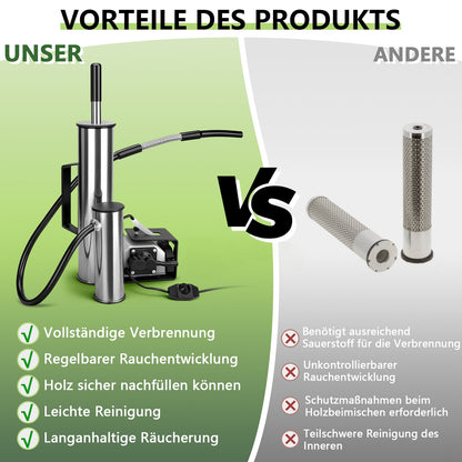 Kaltrauchgenerator mit 25W Luftpumpe – Elektrischer Räuchergenerator für Fisch & Fleisch