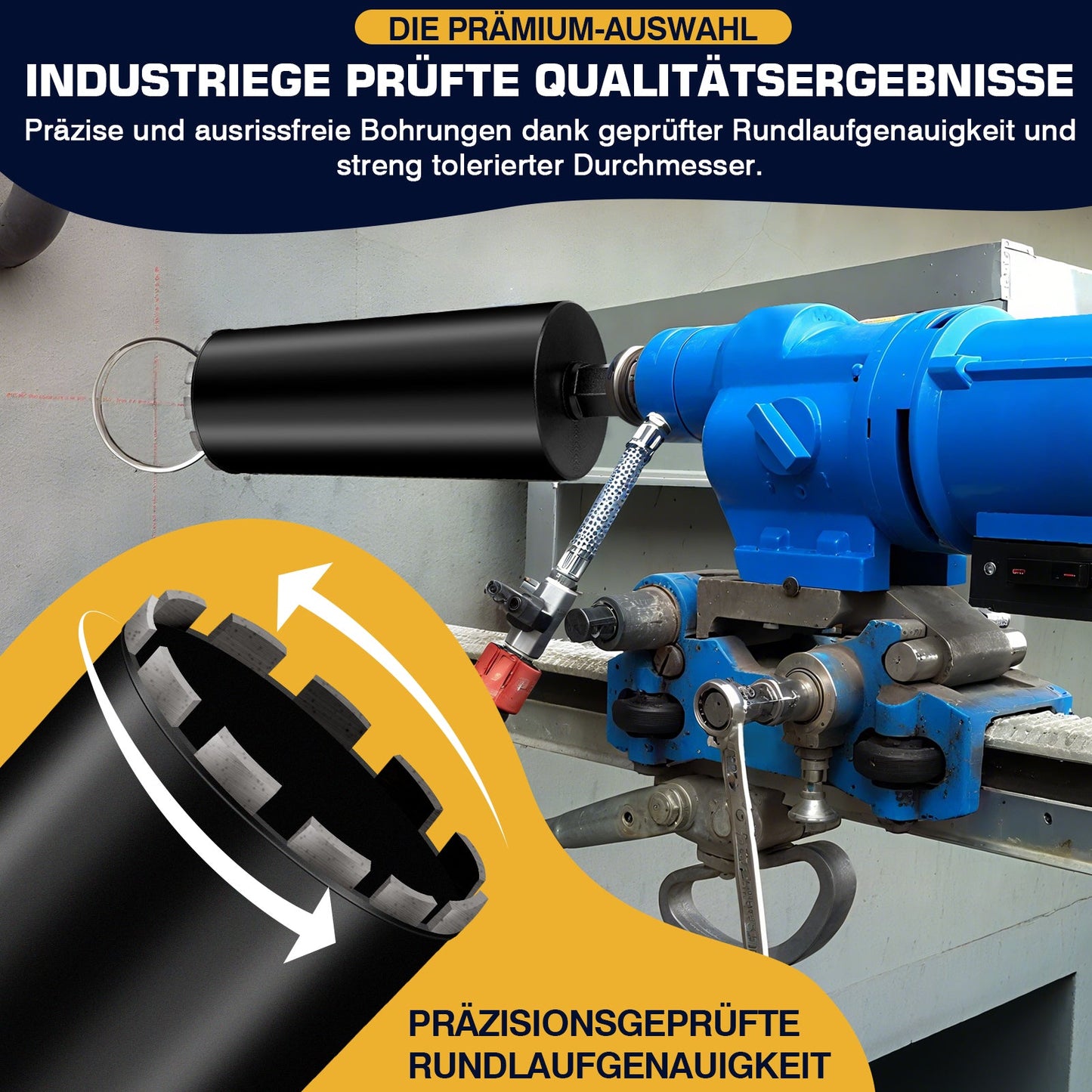 Kernbohrer Stahlbeton Diamant – Nassbohren, Stufenkrone, Ø25 mm+ Stahl, 460 mm