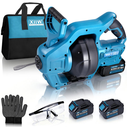 Kraftvoller 20V Akku Rohrreinigungsgerät - flexibel, mit stufenloser Drehzahlregelung