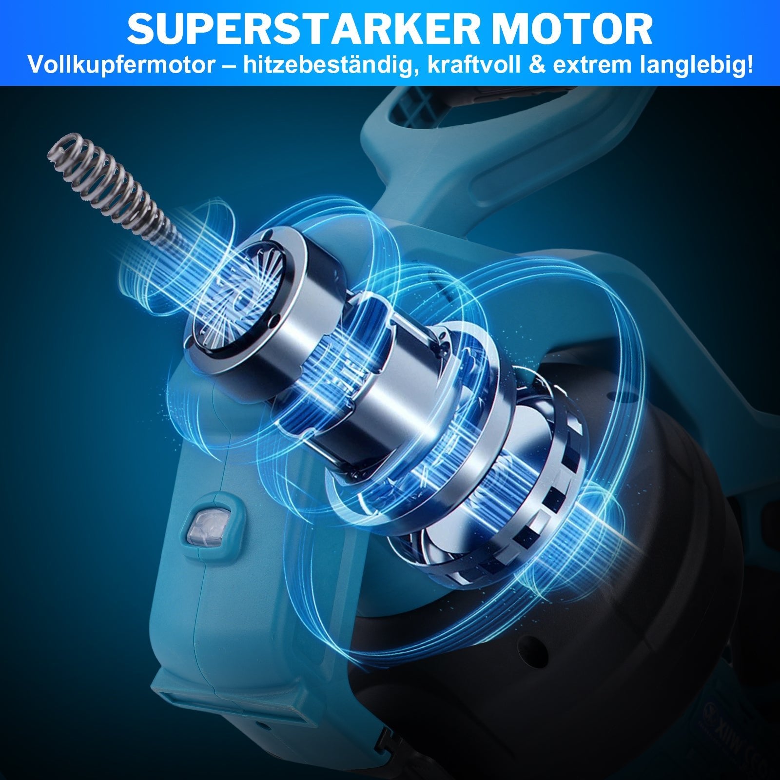 Kraftvoller 20V Akku Rohrreinigungsgerät - flexibel, mit stufenloser Drehzahlregelung