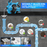 Kraftvoller 20V Akku Rohrreinigungsgerät - flexibel, mit stufenloser Drehzahlregelung