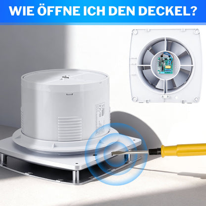 Leiser Abluftventilator 150mm, 240 m³/h mit Feuchtigkeitssensor & IPX4 Schutz, Nachlauffunktion und Rückstauklappe für Bad & Küche