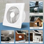 Leiser Solarventilator 200mm – Akku - betrieben, ideal für Hühnerstall, Gewächshaus & Schuppen