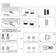 Messing Heizkörper Ventilset Weiß mit Thermostat – 1/2" & 3/4" Anschlüsse