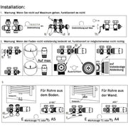Messing Heizkörper Ventilset Weiß mit Thermostat – 1/2" & 3/4" Anschlüsse