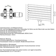 Messing Heizkörper Ventilset Weiß mit Thermostat – 1/2" & 3/4" Anschlüsse