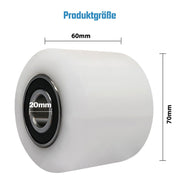 Nylonräder 4er - Set für Handhubwagen 70x60 mm – Bodenschonend, Leise, Tragfähigkeit 650 kg – Ersatzräder für Gabelhubwagen