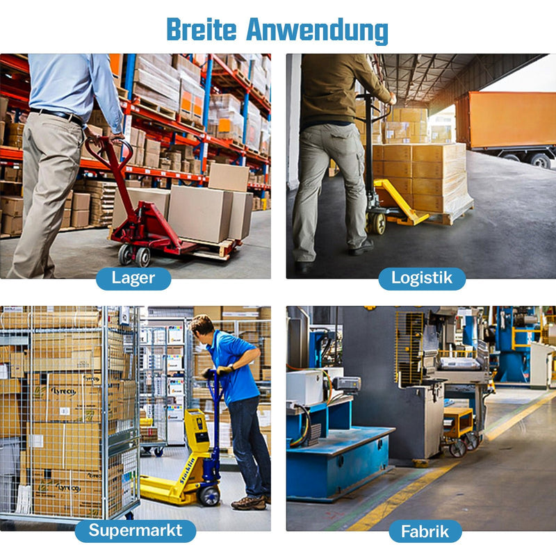 Nylonräder 4er - Set für Handhubwagen 70x60 mm – Bodenschonend, Leise, Tragfähigkeit 650 kg – Ersatzräder für Gabelhubwagen