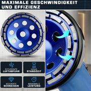 Premium Diamant - Turboschleifscheibe 100 mm mit 20 mm Bohrung für Winkelschleifer