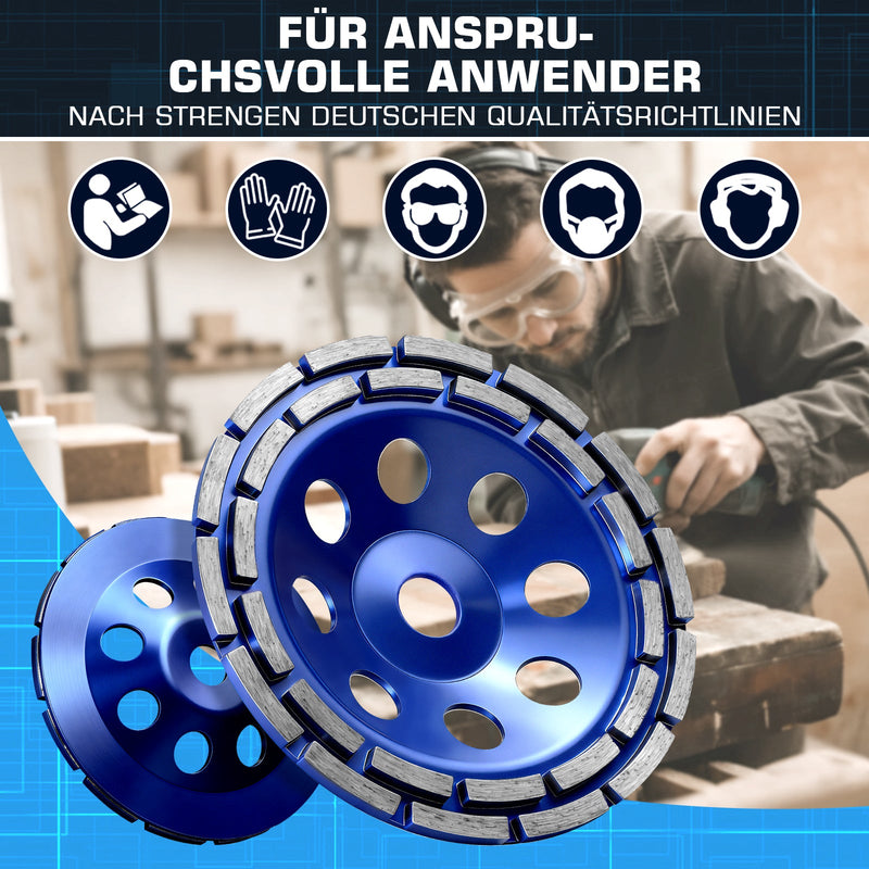 Premium Diamant - Turboschleifscheibe 100 mm mit 20 mm Bohrung für Winkelschleifer