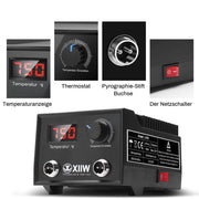 Professionelle Pyrographie - Maschine mit Digitalsteuerung, 33 Stiftspitzen, für Holz, Leder und Bastelprojekte – Präzision und Vielseitigkeit