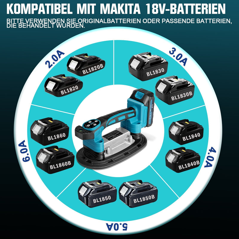 Profi Fliesenvibrator mit Schwerlast-Saugkraft und Anti-Shock Akku XIIW Profi Fliesenvibrator mit Schwerlast-Saugkraft und Anti-Shock Akku XIIW