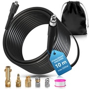 Professioneller Hochdruck - Rohrreinigungsschlauch 4 - Schichten - System mit starre & rotierende Düsen, kompatibel mit Kärcher K2 - K7, 500 bar