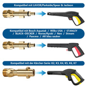Professioneller Hochdruck - Rohrreinigungsschlauch mit 3 Messingdüsen – kompatibel mit Kärcher, Bosch & Parkside Hochdruckreinigern bis 240 bar