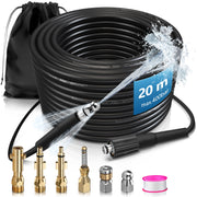 Professioneller Hochdruck - Rohrreinigungsschlauch mit 3 Messingdüsen – kompatibel mit Kärcher, Bosch & Parkside Hochdruckreinigern bis 240 bar