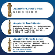 Professioneller Hochdruck - Rohrreinigungsschlauch mit 3 Messingdüsen – kompatibel mit Kärcher, Bosch & Parkside Hochdruckreinigern bis 240 bar