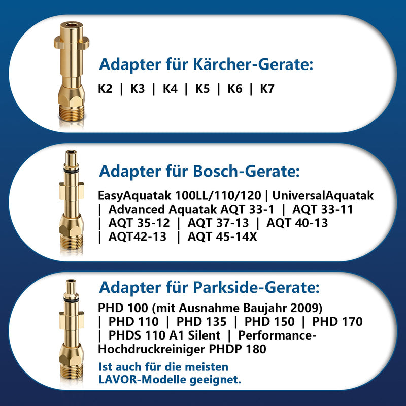 Professioneller Hochdruck - Rohrreinigungsschlauch mit 3 Messingdüsen – kompatibel mit Kärcher, Bosch & Parkside Hochdruckreinigern bis 240 bar