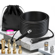 Professioneller Hochdruck - Rohrreinigungsschlauch mit 3 Messingdüsen – kompatibel mit Kärcher, Bosch & Parkside Hochdruckreinigern bis 240 bar