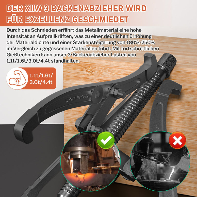 Profi 3 - Backen Abzieher, Geschmiedet | Umkehrbar Innen/Außen | 2 - & 3 - Arm |