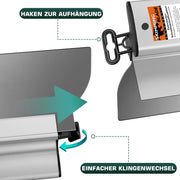 Profi Flächenspachtel Set mit Teleskopstange | 5 Größen (15 - 80cm) & 5 Ersatzklingen im Koffer