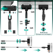 Profi Flächenspachtel Set mit Teleskopstange | 5 Größen (15 - 80cm) & 5 Ersatzklingen im Koffer
