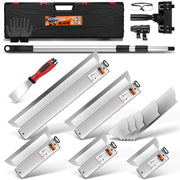 Profi Flächenspachtel System (21 - tlg.) | 5 Größen, Teleskopstange, 5 Ersatzklingen & Koffer