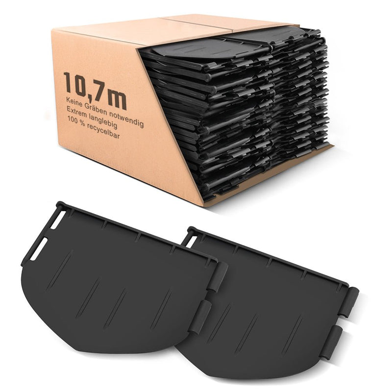 Rasenkante Kunststoff – 3 - teilig, Recyceltes Material, Flexibles Design, 10,7 m Gesamtlänge