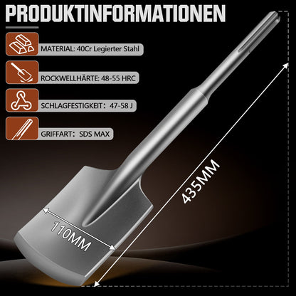 Robuster SDS Max Schaufelmeißel für präzises Arbeiten auf Beton, Fliesen und Putz