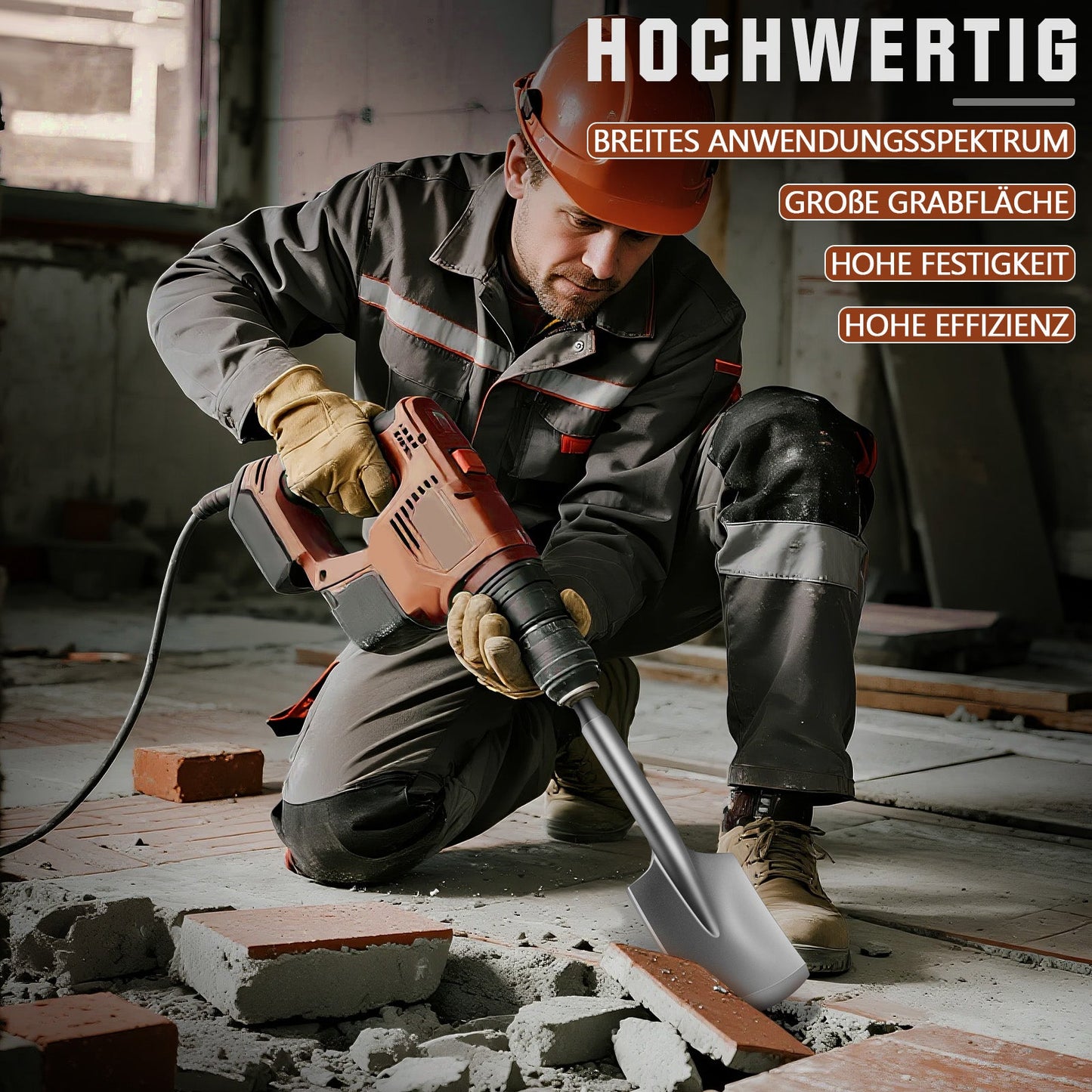 Robuster SDS Max Schaufelmeißel für präzises Arbeiten auf Beton, Fliesen und Putz