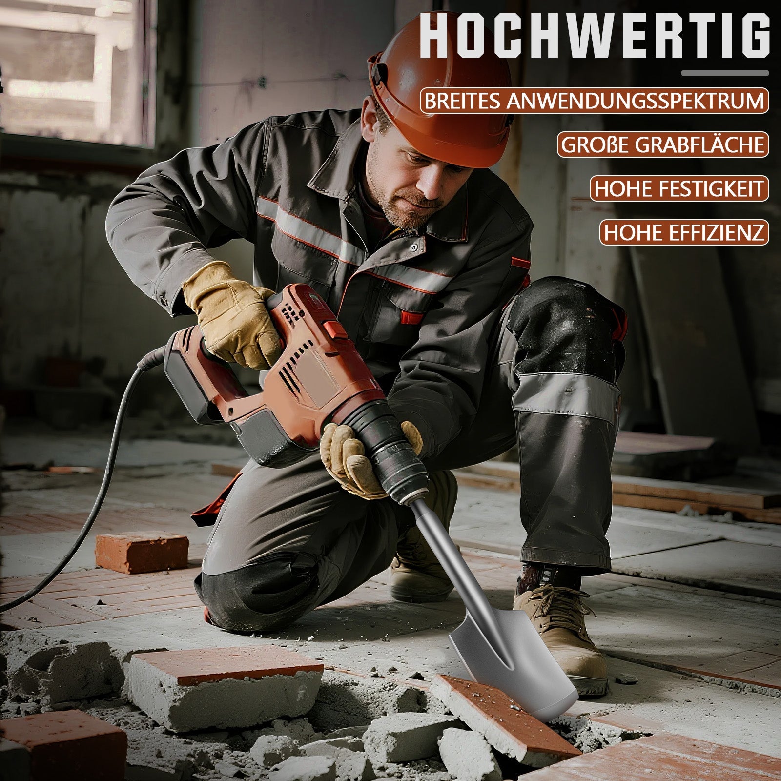 Robuster SDS Max Schaufelmeißel für präzises Arbeiten auf Beton, Fliesen und Putz