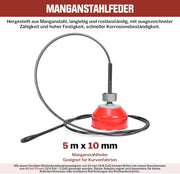 Rohrreiniger 400W mit FI - Schalter, 37M Spirale, Ø30 - 100mm Rohrreinigungsmaschine
