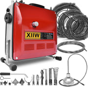 Rohrreinigungsmaschine 850W Set, Ø20 - 200mm Rohrleitungen, Spiralen 21/14,5/5m, 12 Köpfe, 450U/min