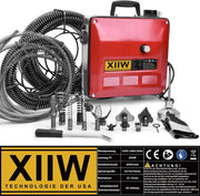 Rohrreinigungsmaschine 850W Set, Ø20 - 200mm Rohrleitungen, Spiralen 28/14,5/5m, 12 Köpfe